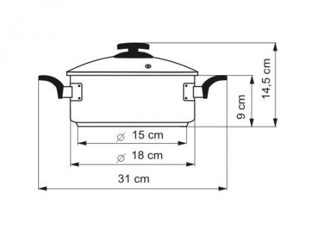 Rendlík COMFORT s poklicí, průměr 18 cm, objem 2.0l