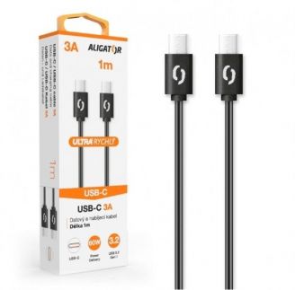 ALI DK 3A, USB-C/USB-C, černý DATKP31