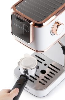 Espresso kávovar 3v1 - pákový, na pody i na kapsle - DOMO DO746K, 1 350 W, 20 Bar, nádržka na vodu 1,1 litru
