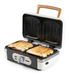 Sendvičovač - Gril - Vaflovač - 3v1 - bílý - DOMO DO9277C, příkon 1 100 W, termostat, bílá barva
