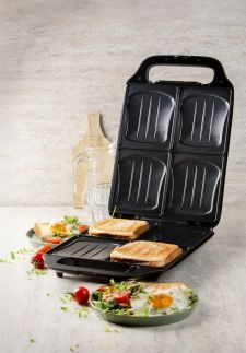 Sendvičovač XXL na 4 sendviče - černý - DOMO DO9296C, Příkon (W) 1800,  povrch bez PFAS