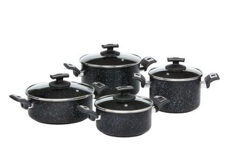 Sada nádobí BLACK GRANITEC, 8 dílů