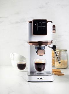 Espresso kávovar 3v1 - pákový, na pody i na kapsle - DOMO DO746K, 1 350 W, 20 Bar, nádržka na vodu 1,1 litru