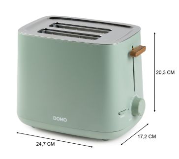 Topinkovač na 2 topinky - zelený - WOOD YOU - DOMO DO973T, 1 000 W