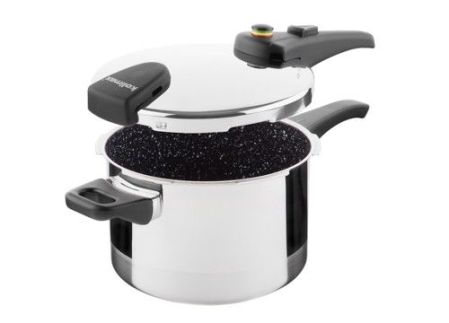 Tlakový hrnec BIOMAX s BIO ventilem, průměr 22 cm, objem 6.0 l, keramický povrch černý granit