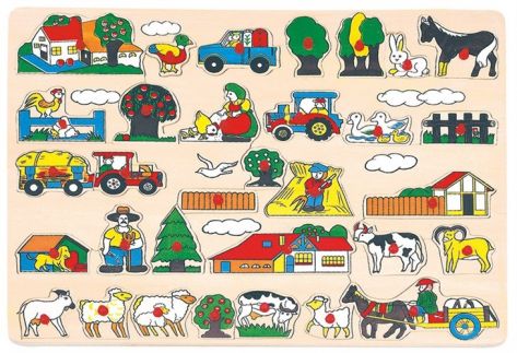 BINO Dřevěné hračky vkládací puzzle 