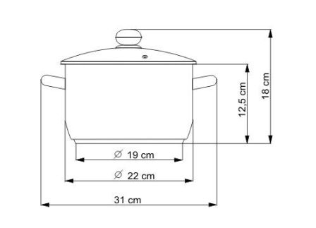 Hrnec CERAMMAX PRO STANDARD s poklicí, průměr 22 cm, objem 4.5 l, keramický povrch šedý granit