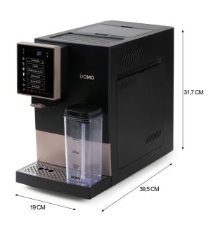 Automatický Espresso kávovar - černobronzový - DOMO DO743K, 1 350 W, 19 barů, LCD displej