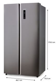 Lednička s mrazákem - D - 555 L - nerezová ocel - DO99506M, Objem chladničky: 349 l, Objem mrazáku: 206 l, Třída: D