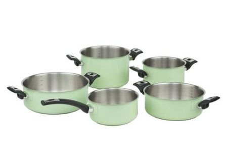 Sada nádobí COMFORT GREEN, 10 dílů, s venkovním keramickým povrchem