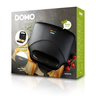 Sendvičovač na 2 XL sendviče - černý - DOMO DO9297C, Příkon: 900W