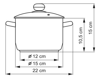 Hrnec CERAMMAX PRO STANDARD s poklicí, průměr 15 cm, objem 1.5 l, keramický povrch černý granit