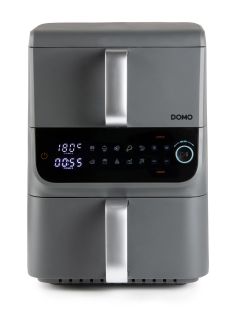 Dvojitá horkovzdušná fritéza 3,5+6,5 l - DOMO DO549FR, 2 500 W, 2 samostatné zóny, celková kapacita 10 litrů