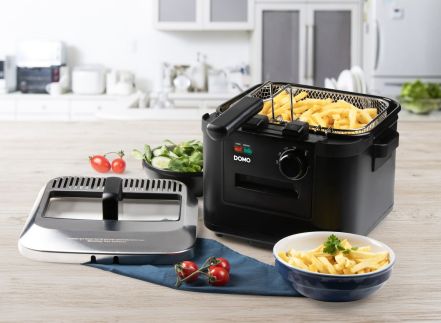 Fritéza s vyjímatelnou nádobou - 4 litry - DOMO DO545FR, Objem: 4 l, Příkon: 2000 W, Vyjímatelná nádoba