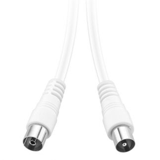 Koaxiální kabel GoGEN 1,2m, rovný konektor - bílý