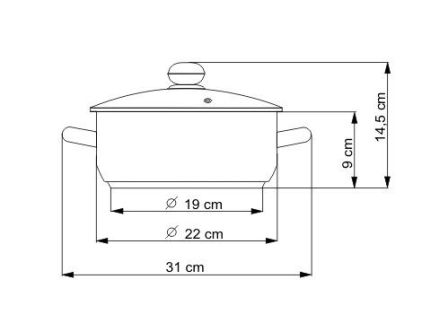Kastrol CERAMMAX PRO STANDARD s poklicí, průměr 22 cm, objem 3.0 l, keramický povrch šedý granit