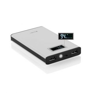 Powerbank GoGEN 8000mAh, display - černá/bílá