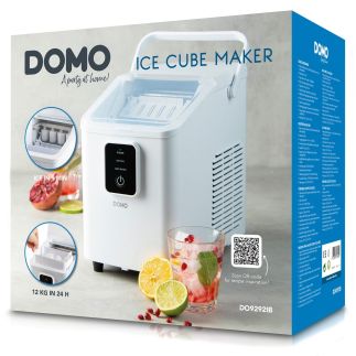 Výrobník ledu - bílý, kompresorový - DOMO DO9292IB, Výrobní kapacita: 12 kg / 24 hod, Nádržka na vodu : 0,8 litru