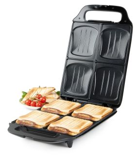 Sendvičovač XXL na 4 sendviče - černý - DOMO DO9296C, Příkon (W) 1800,  povrch bez PFAS
