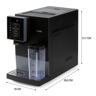 Automatický Espresso kávovar - černo šedý - DOMO DO744K, 1 350 W, 19 barů, LCD displej