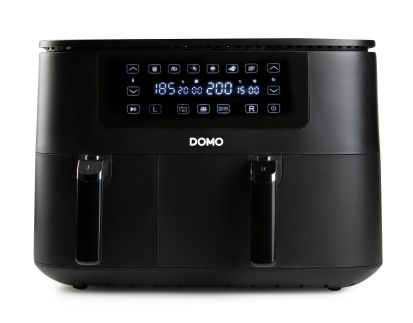 Dvojitá horkovzdušná fritéza 3+6 l - digitální - DOMO DO546FR, 2 850 W, 2 samostatné zóny, 6 automatických programů, XXL kapacita 3 + 6 litrů