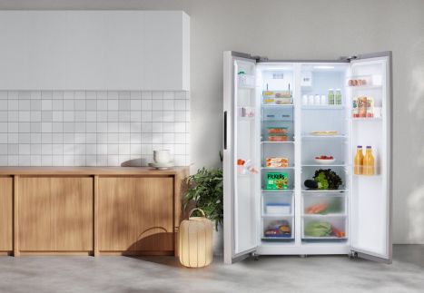 Lednička s mrazákem - D - 555 L - nerezová ocel - DO99506M, Objem chladničky: 349 l, Objem mrazáku: 206 l, Třída: D