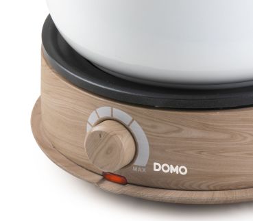 Fondue - bílý - dřevěný vzhled - DOMO DO736F, 1500 W, 8 osob, nádoba 1,4 L
