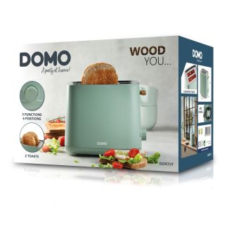 Topinkovač na 2 topinky - zelený - WOOD YOU - DOMO DO973T, 1 000 W
