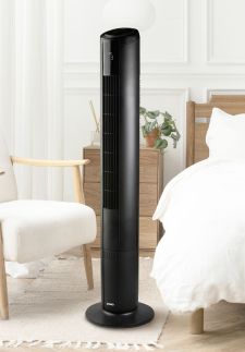 Sloupový ventilátor s ovládáním a podsvícením - DOMO DO8153, 106 cm, 50 W, abientní světlo
