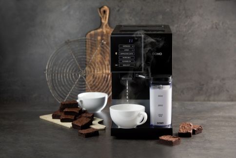 Automatický Espresso kávovar - černo šedý - DOMO DO744K, 1 350 W, 19 barů, LCD displej