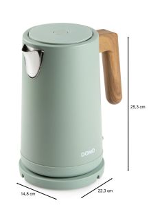 Rychlovarná konvice - nerez, zelená - WOOD YOU - DOMO DO9282WK, Objem: 1,7 l, Příkon: 2 200 W