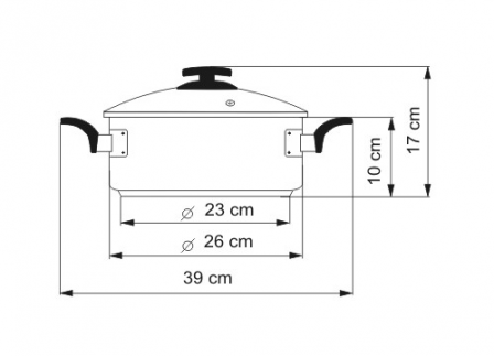 Rendlík BLACK GRANITEC s poklicí, průměr 26cm, objem 4.5l