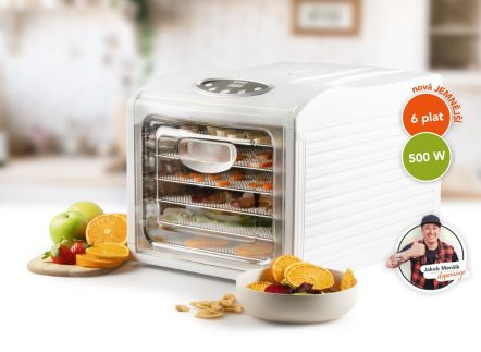 Sušička ovoce - digitální - DOMO DO353VD, Příkon: 500 W, 6 plat, digitální, časovač, regulace teploty