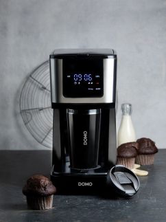 Překapávač na kávu 2v1 s termohrnkem - DOMO DO733K, Objem konvice: 1,25 l, Objem hrnku: 400 ml