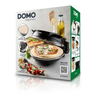 Pizza pec na čerstvou pizzu - DOMO DO9285PZ, 1200 W, až 400 °C, Ø 32 cm, žáruvzdorný keramický kámen