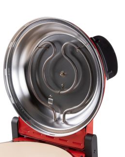 Pizza pec na čerstvou pizzu - červená - DOMO DO9284PZ, 1200 W, až 400 °C, Ø 32 cm, žáruvzdorný keramický kámen