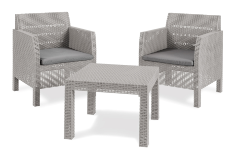 MATILDE 2 SEATER zahradní plastový set - šedá