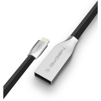 Kabel GoGEN USB / lightning, 1m, plochý - černý