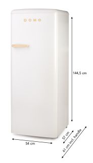 Retro lednice - monoklimatická bez mrazáku - bílá - DOMO DO91709R, Objem chladničky: 225 l *, Třída: D