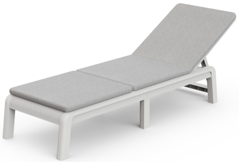 ATLAS (MALLORCA) lehátko s poduškou - bílá/světle šedá