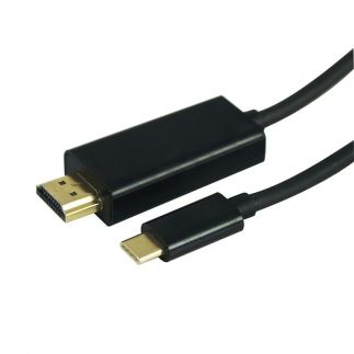 Kabel GoGEN HDMI 1,4 / USB typ C 3.1, 1,5m, pozlacený - černý