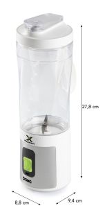 Aku smoothie mixér X-Power to go 120W - bílý - DOMO DO752BL, Příkon:120 W, Objem: 600 ml, USB dobíjení, dlouhá výdrž baterie