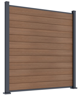 ELEMENT plotový panel WPC 180x180 cm a koncovky - teak