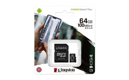 Kingston 64GB microSDXC  A1 CL10 100MB/s
