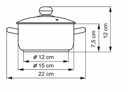 Rendlík PREMIUM s poklicí, průměr 15 cm, objem 1.0 l