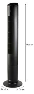 Sloupový ventilátor s ovládáním a podsvícením - DOMO DO8153, 106 cm, 50 W, abientní světlo
