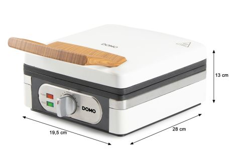 Vaflovač 4x7 s termostatem - bílý - DOMO DO9274W, 1 400 W, manuální termostat, keramický nepřilnavý povrch
