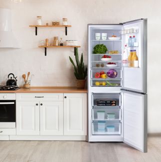 Lednice kombinovaná s mrazákem dole -  DO91337C,  323 L - nerezová ocel