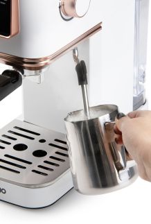 Espresso kávovar 3v1 - pákový, na pody i na kapsle - DOMO DO746K, 1 350 W, 20 Bar, nádržka na vodu 1,1 litru