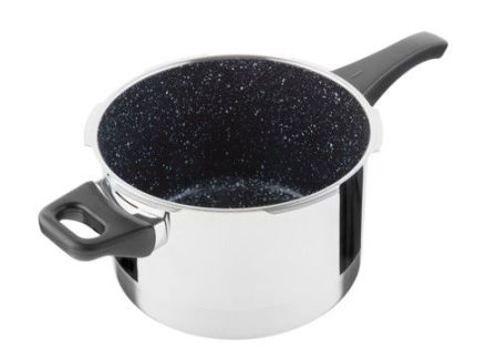 Tlakový hrnec BIOMAX s BIO ventilem, průměr 22 cm, objem 6.0 l, keramický povrch černý granit